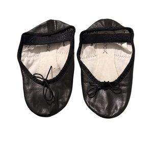 Capezio Leather Ballet Slippers Black Girls Size 11M Dance Shoes 🩰